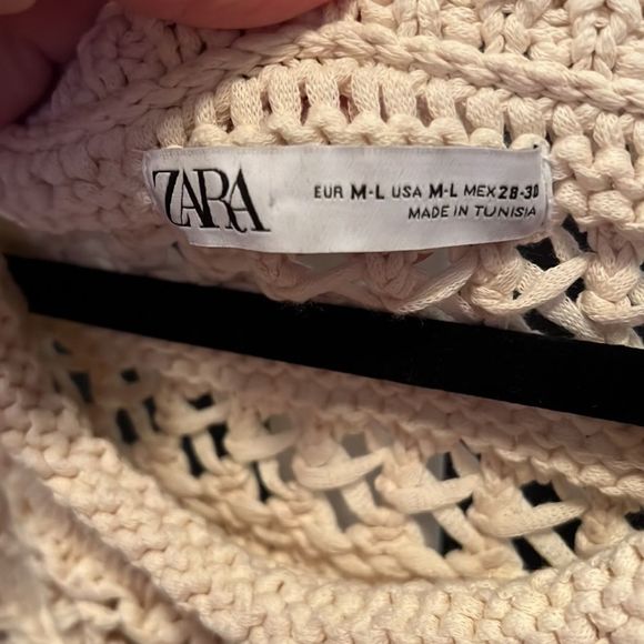 Zara oversized summer sweater - cream, copper and blue - med/large - Picture 3 of 3